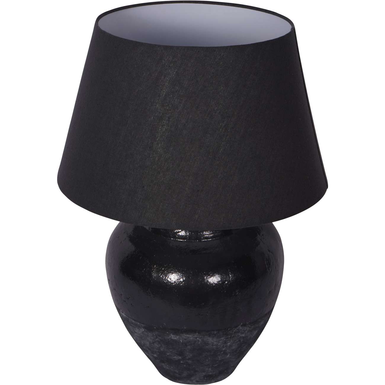 Skyline Black Terracotta Table Lamp with Shade Large